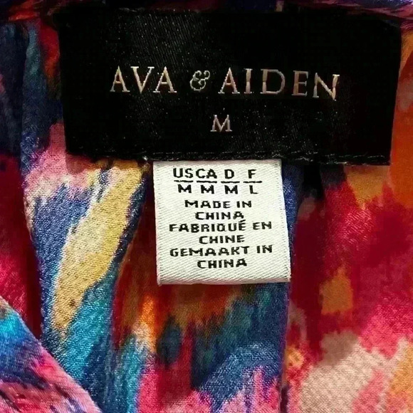 Ava & Aiden Floral Shirt Ladies Medium Polyester Light Comfy Spring Summer - Picture 4 of 4